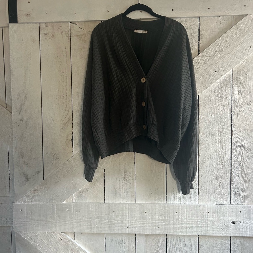 Women's dark gray Cardigan Sweater